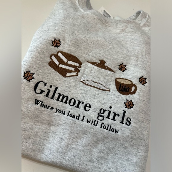 Gildan Sweaters - Gilmore girls embroidered crewneck sweatshirt